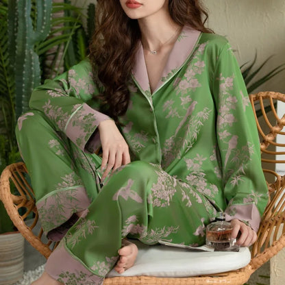 Women Pajamas Set with Large Collar