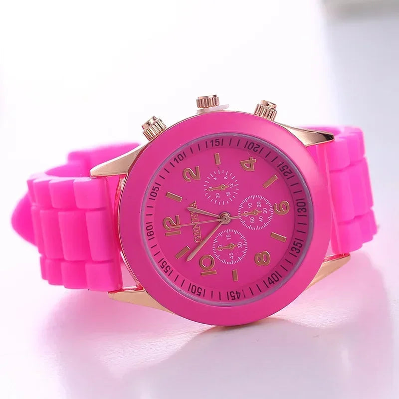 Female Quartz Silicone Strap Watch