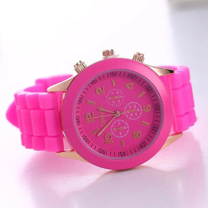 Female Quartz Silicone Strap Watch