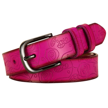 Floral Leather Belt