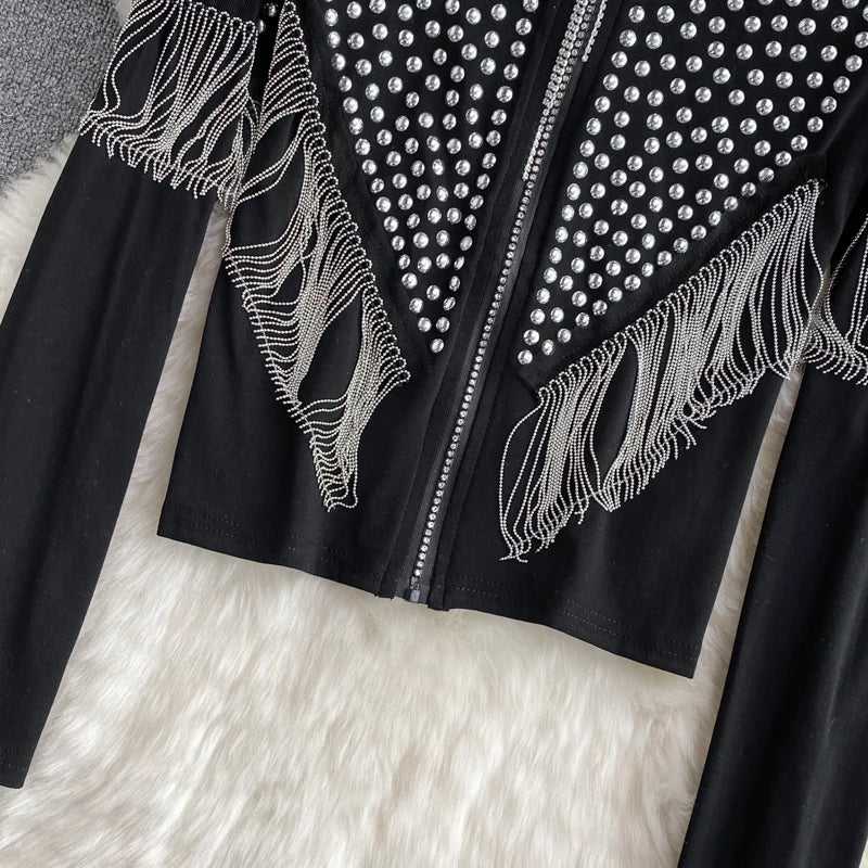 Chic Tassel Embroidered Cardigan