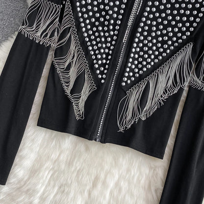 Chic Tassel Embroidered Cardigan