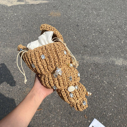 Hand-Woven Conch Pearl Chain Bag