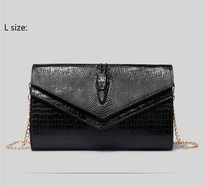 Women Alligator Pattern Leather Clutch Bag