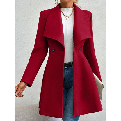 Women's Winter Lapel Button-Up Coat
