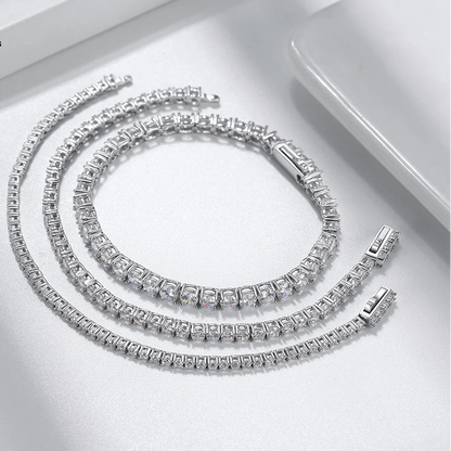 Sterling Silver Tennis Chain Bracelet
