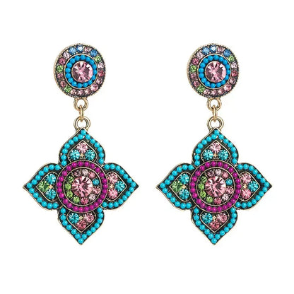 Vintage bohemian rhinestone earring