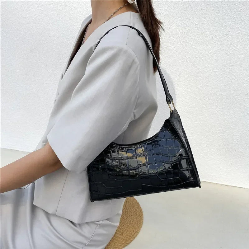 Retro Alligator Shoulder Bag