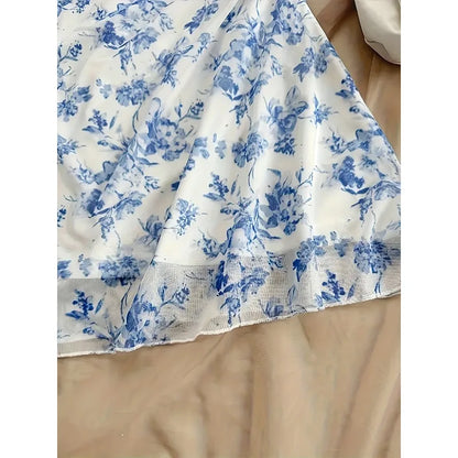 Floral Square Neck Mini Dress