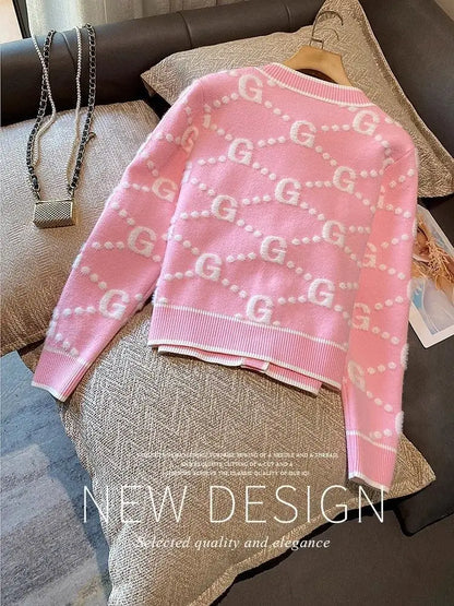 Pink Knitted Cardigan