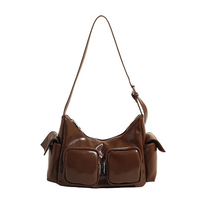 Women PU Leather Multi-Pocket Tote Bag