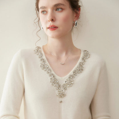 Cashmere Diamond V-Neck Sweater