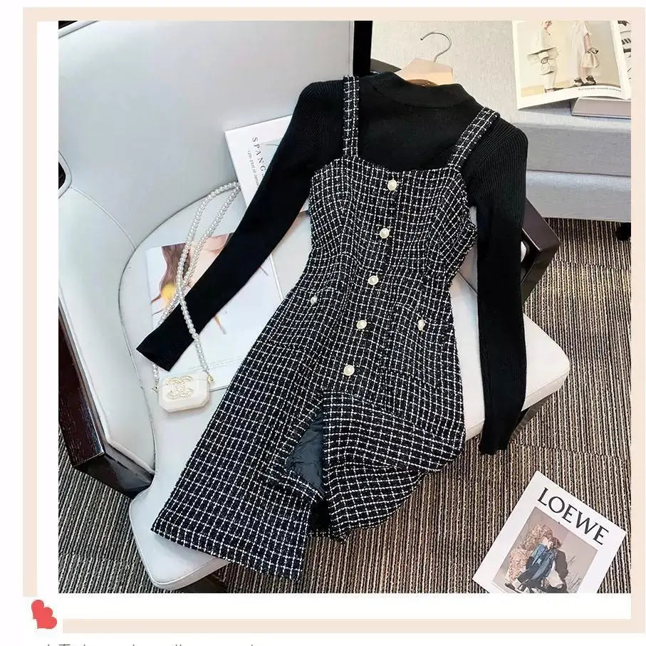 Plaid Dress Set