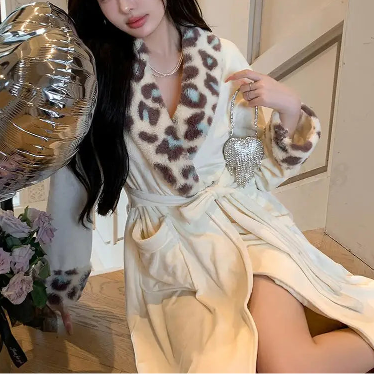 Luxury Leopard Print Robe