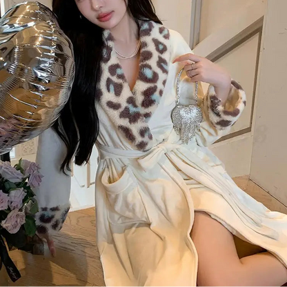 Luxury Leopard Print Robe