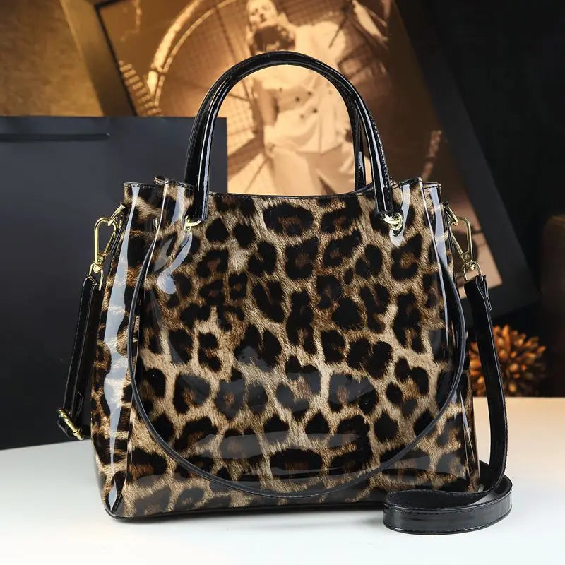 Genuine Leather Crocodile Print Tote Bag