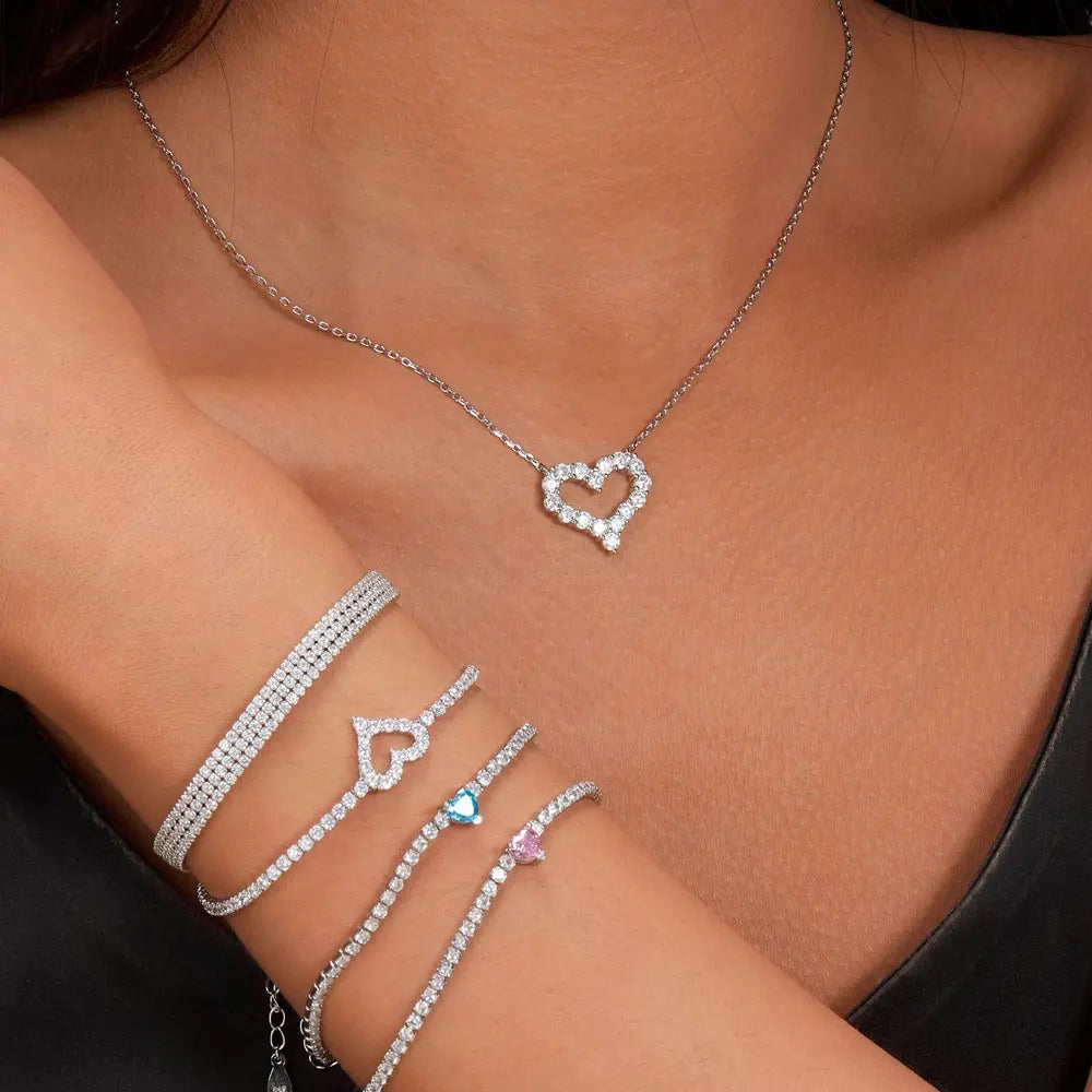 Moissanite Heart Necklace