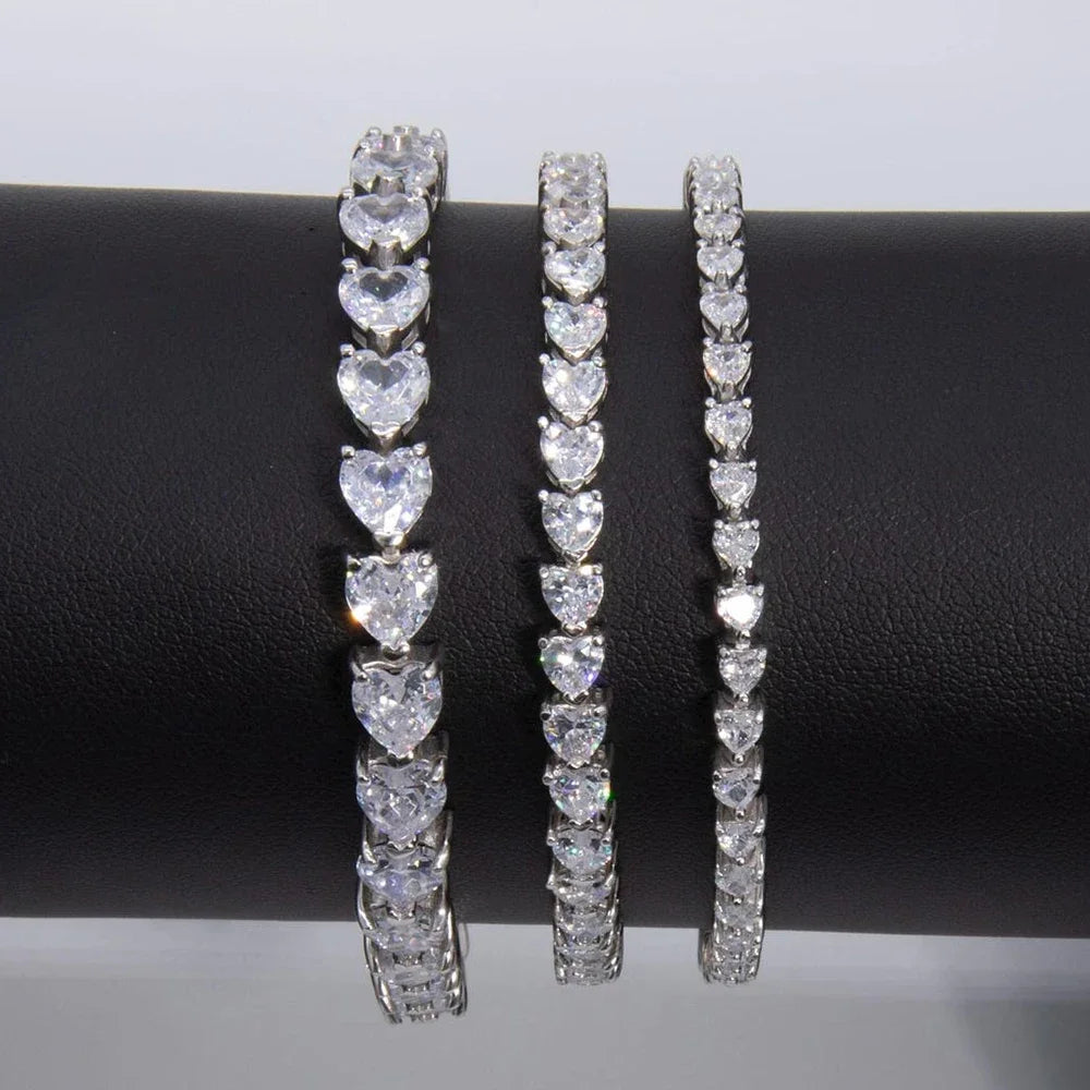 Moissanite Heart Bracelet