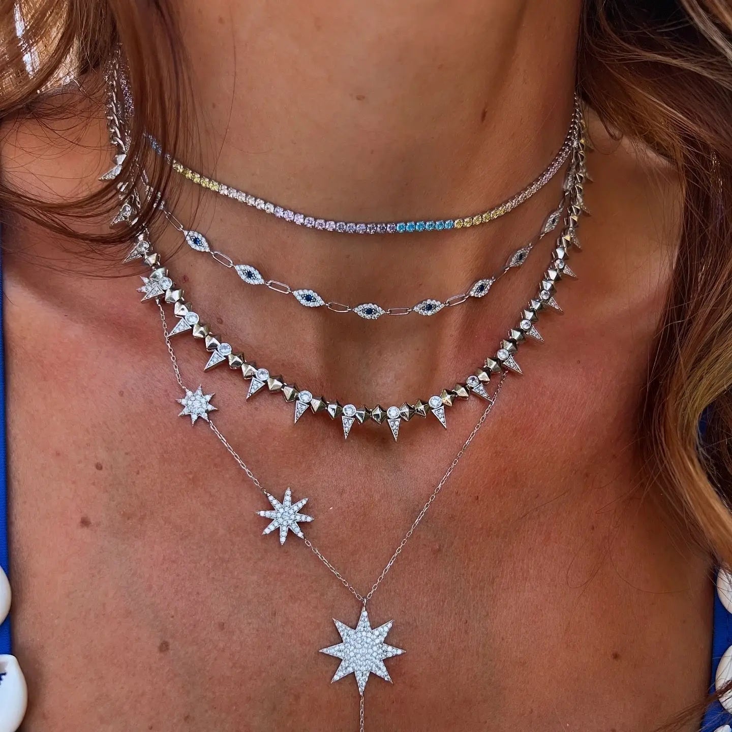 Punk CZ Spike Necklace