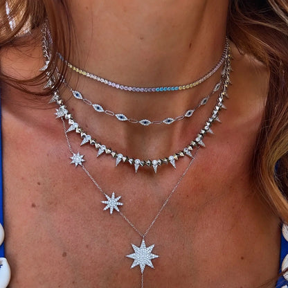 Punk CZ Spike Necklace