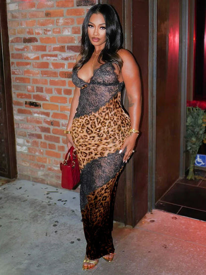 Leopard Patchwork Mermaid Dress