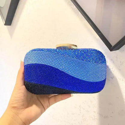 Rainbow Crystal Evening Clutch Bag