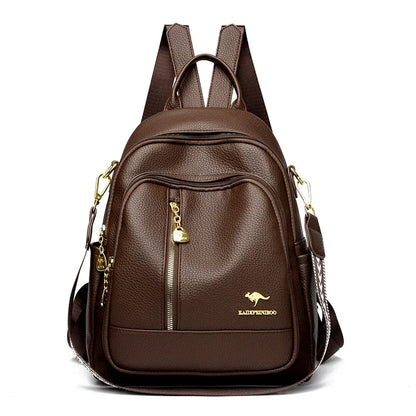 Soft Leather Women Travel Backpack