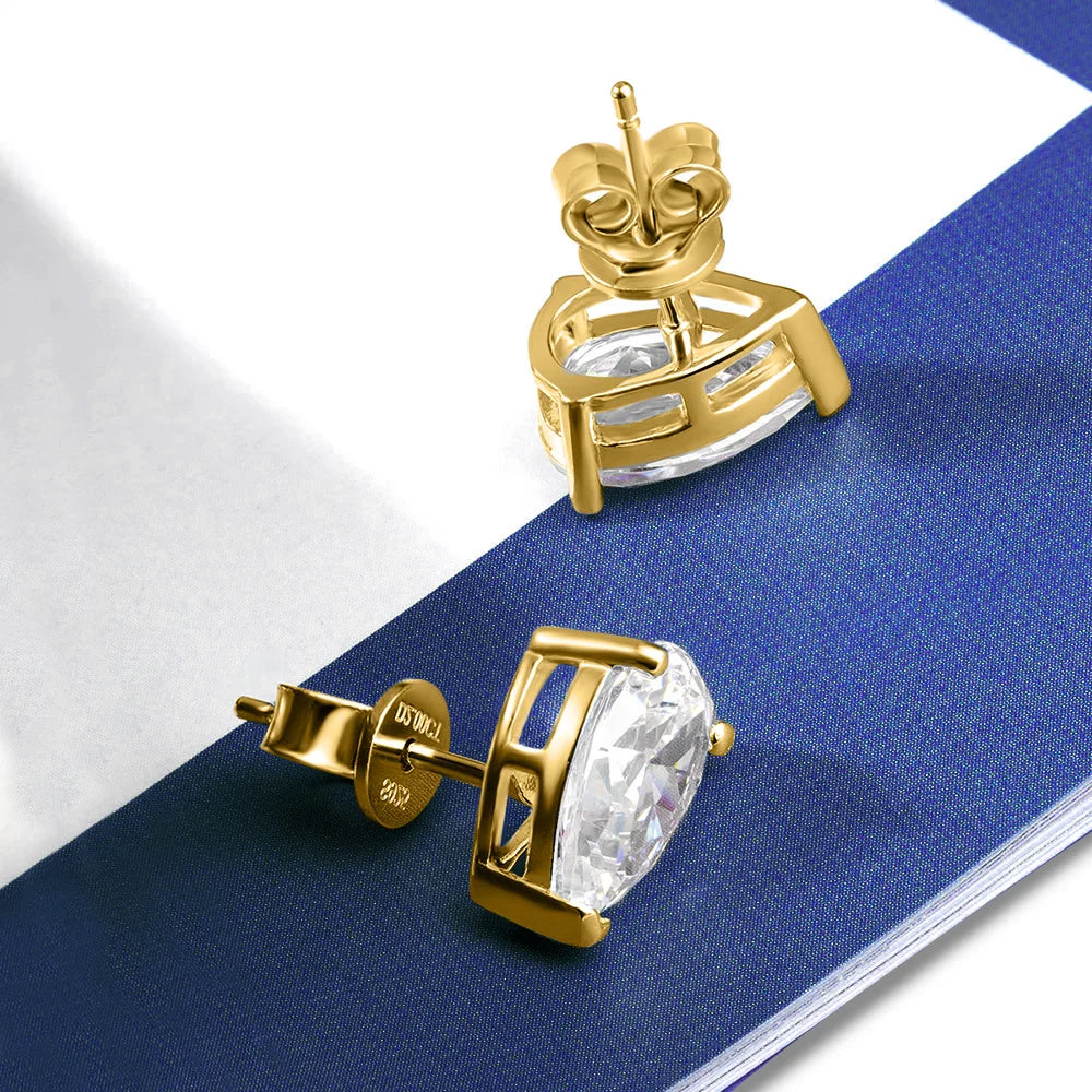 Pear Cut Moissanite Stud Earrings