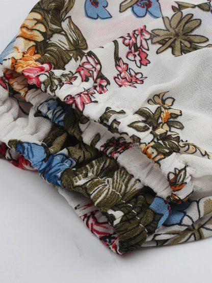 Floral V-Neck Chiffon Dress