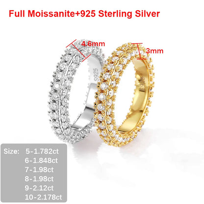 Three-Row Moissanite Wedding Band