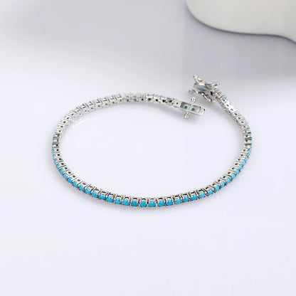 Turquoise Silver Tennis Bracelet