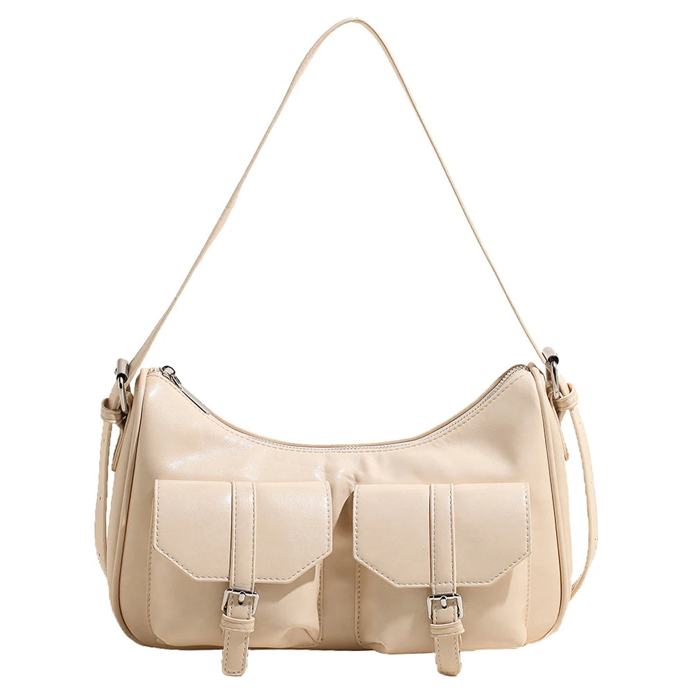 Women PU Leather Multi-Pocket Tote Bag