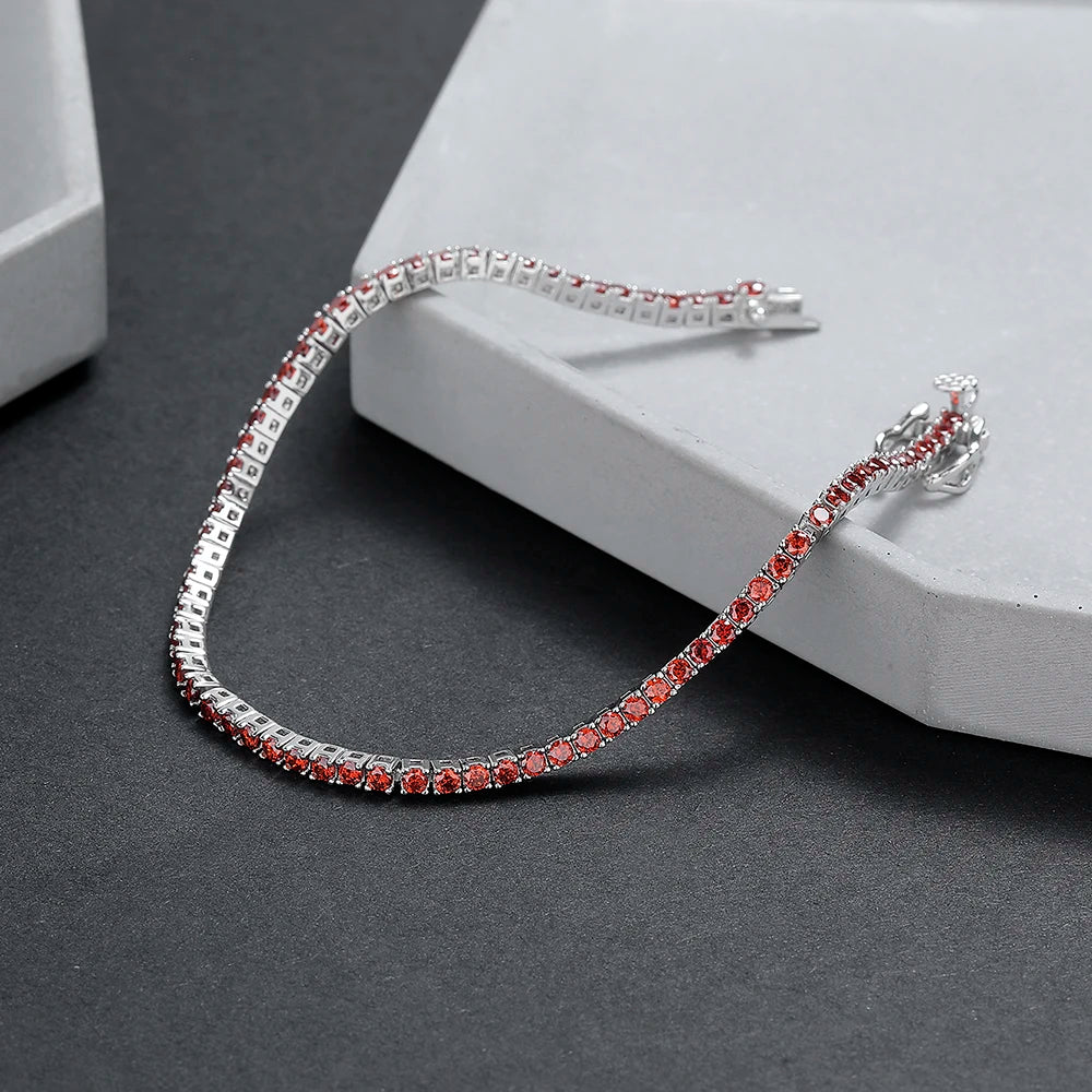 YLMyself Red Garnet Tennis Bracelet