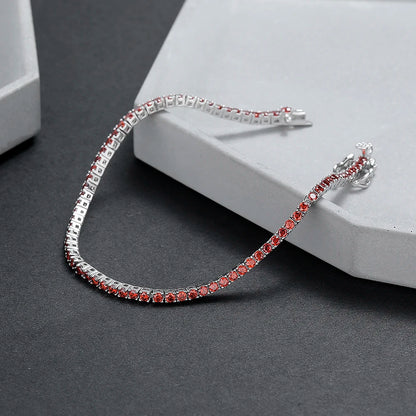 YLMyself Red Garnet Tennis Bracelet