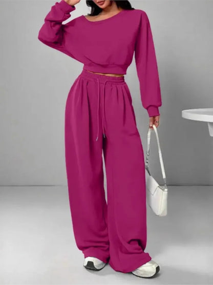 Slanted Shoulder Two-Piece Set