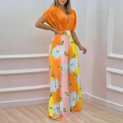 V-Neck Two-Piece Set