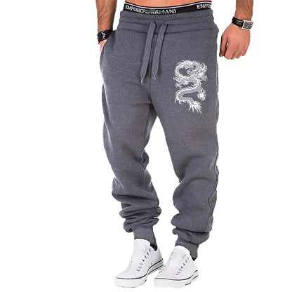 Dragon print jogger pants