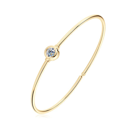 OXTAO Round Moissanite Silver Bangle