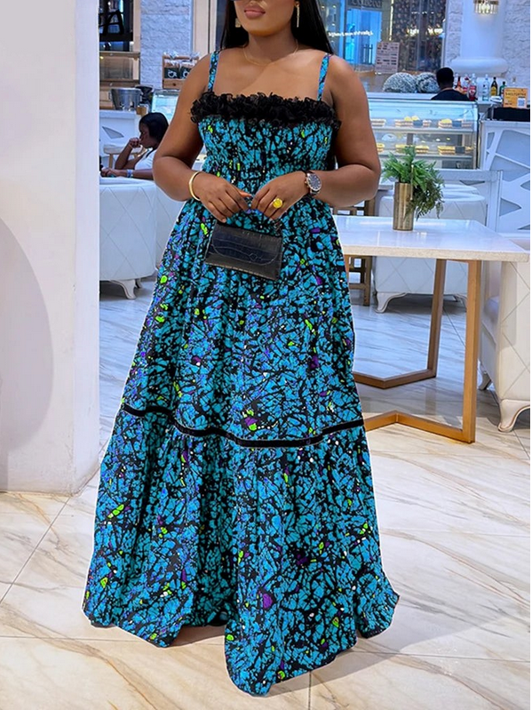 Bohemian Lace Patchwork Strap Dress