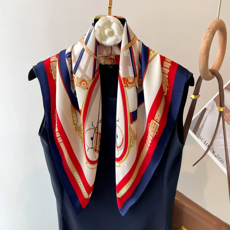 Elegant Silk Feel Square Scarf