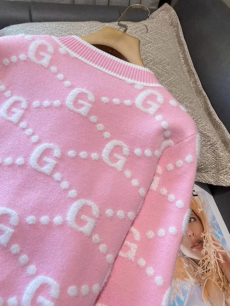 Pink Knitted Cardigan