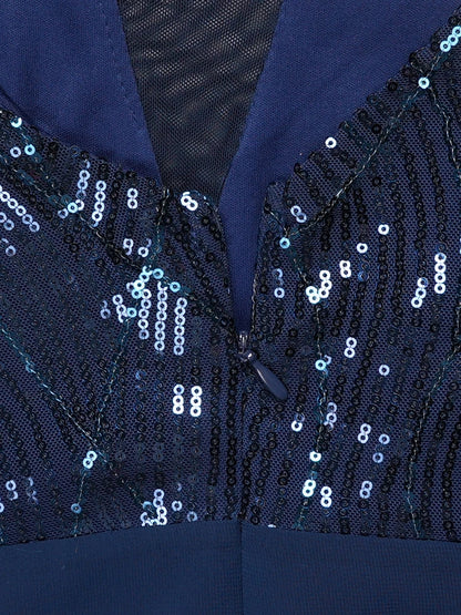 Elegant Sequin Chiffon Maxi Dress