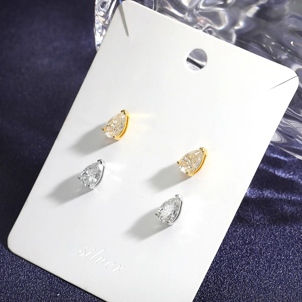 Pear Cut Moissanite Stud Earrings