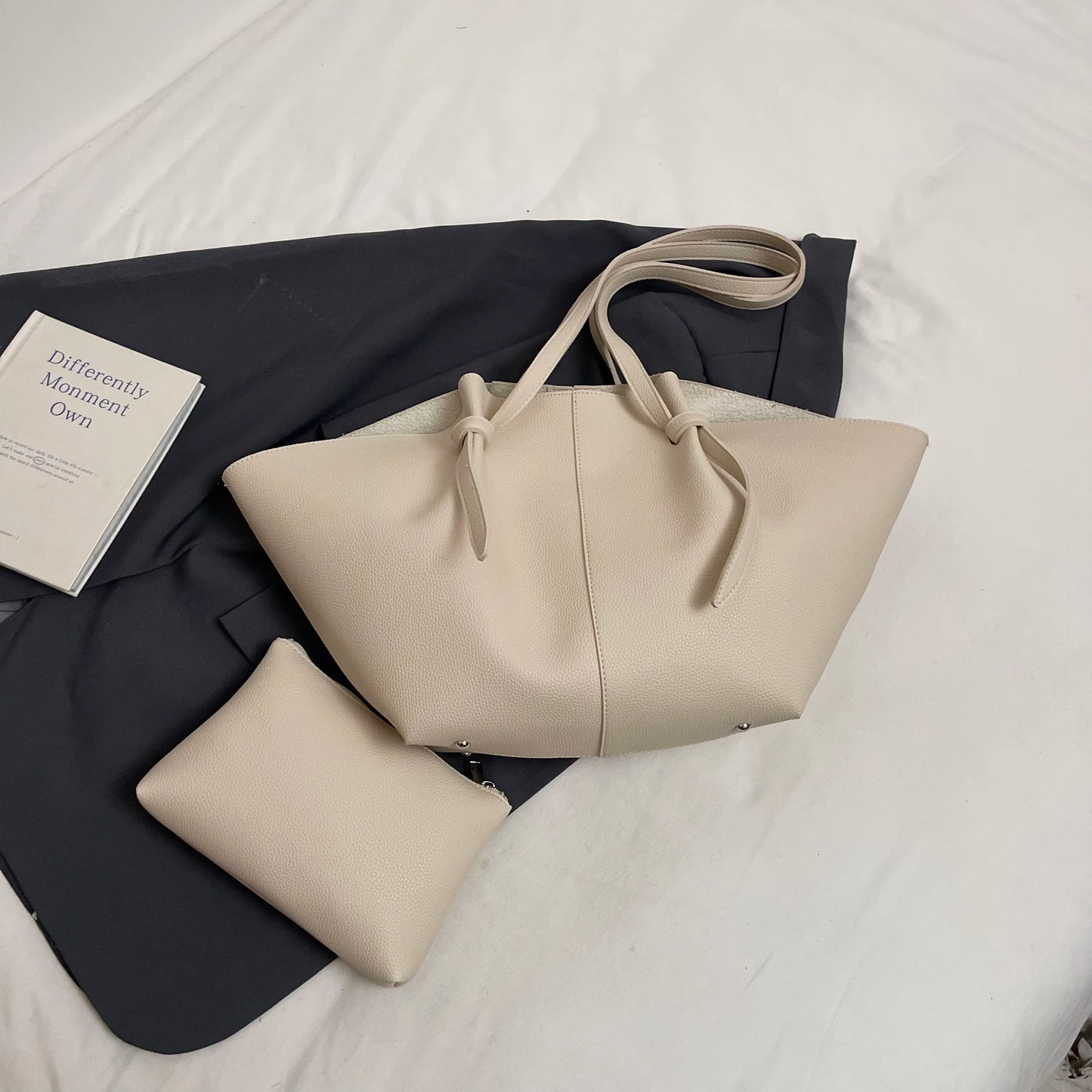 PU Leather 2-in-1 Shoulder Tote