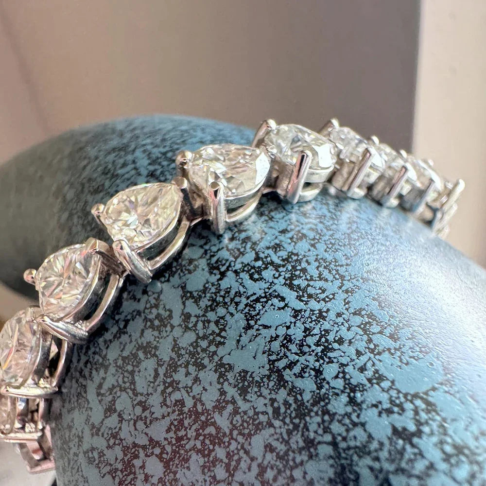 Moissanite Heart Bracelet