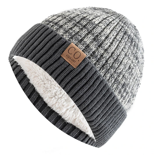 Two-Tone Fur Lined Winter Beanie