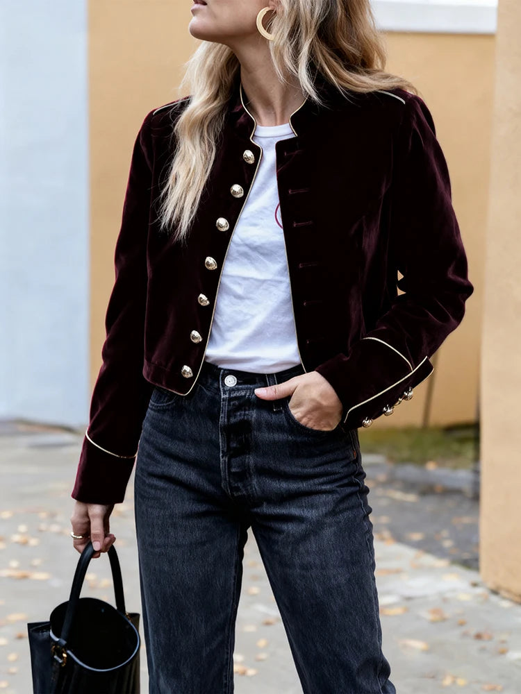 Velvet Wine Red Jacket