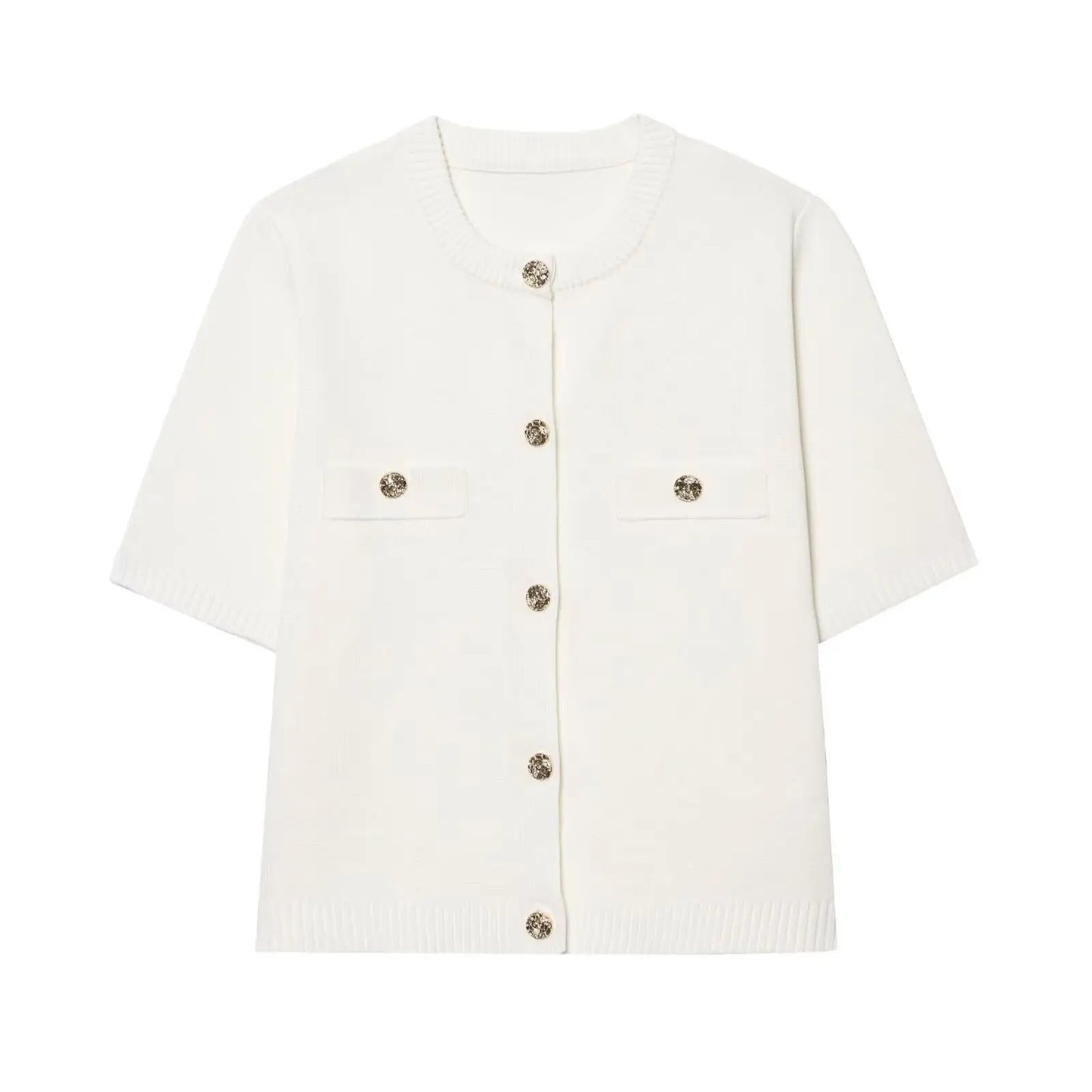 Short Sleeve Knit Cardigan