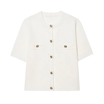 Short Sleeve Knit Cardigan