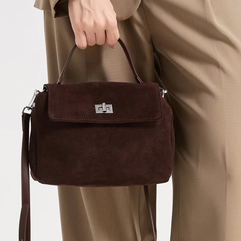 Suede Leather Crossbody Bag